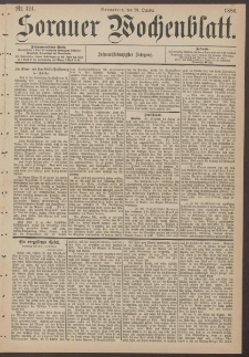 Sorauer Wochenblatt, Nr. 124. (23. October 1886)