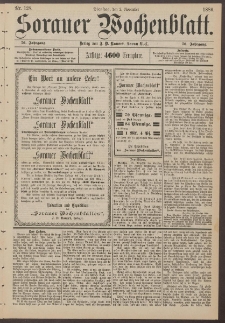 Sorauer Wochenblatt, Nr. 128. (2. November 1886)