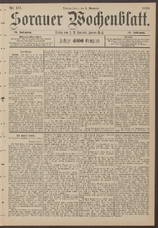 Sorauer Wochenblatt, Nr. 129. (4. November 1886)