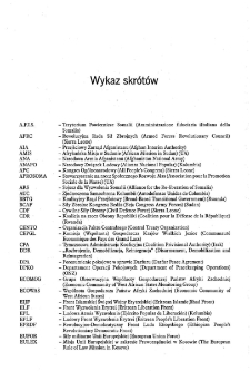 Współczesne konflikty zbrojne - Wykaz skrótów