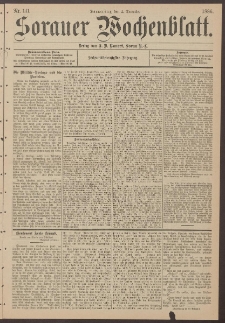 Sorauer Wochenblatt, Nr. 141. (2. December 1886)