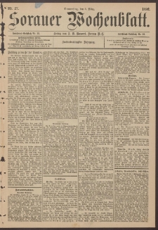 Sorauer Wochenblatt, Nr. 27. (3. M&auml;rz 1892)