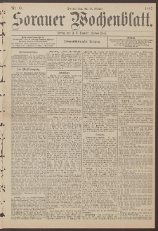 Sorauer Wochenblatt, Nr. 18. (10. Februar 1887)