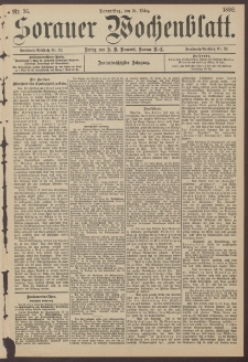 Sorauer Wochenblatt, Nr. 36. (24. M&auml;rz 1892)