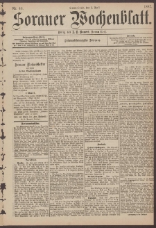 Sorauer Wochenblatt, Nr. 40. (2. April 1887)
