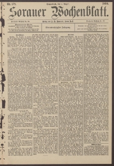 Sorauer Wochenblatt, Nr. 179. (4. August 1894)