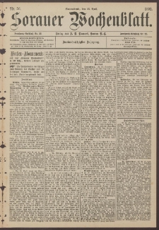 Sorauer Wochenblatt, Nr. 56. (23. April 1892)