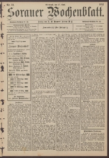 Sorauer Wochenblatt, Nr. 59. (27. April 1892)