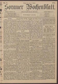 Sorauer Wochenblatt, Nr. 191. (18. August 1894)