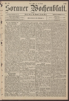 Sorauer Wochenblatt, Nr. 60. (28. April 1892)