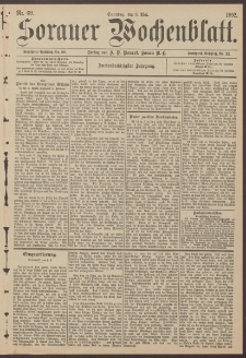 Sorauer Wochenblatt, Nr. 69. (8. Mai 1892)