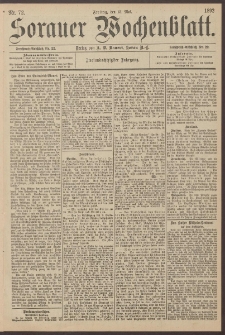 Sorauer Wochenblatt, Nr. 72. (13. Mai 1892)