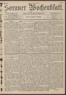 Sorauer Wochenblatt, Nr. 80. (22. Mai 1892)