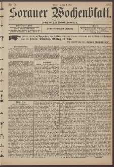 Sorauer Wochenblatt, Nr. 52. (3. Mai 1887)