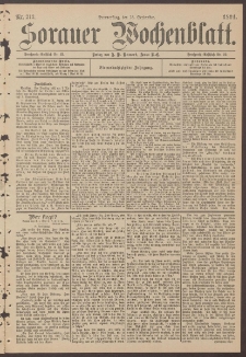 Sorauer Wochenblatt, Nr. 213. (13. September 1894)