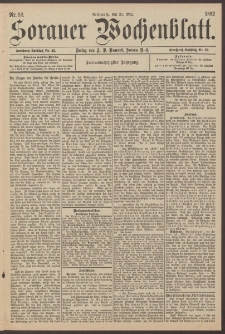 Sorauer Wochenblatt, Nr. 82. (25. Mai 1892)