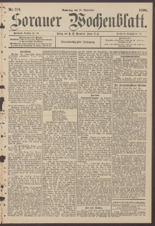 Sorauer Wochenblatt, Nr. 216. (16. September 1894)