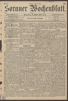 Sorauer Wochenblatt, Nr. 85. (29. Mai 1892)