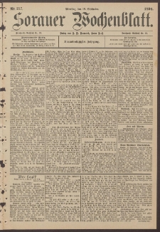 Sorauer Wochenblatt, Nr. 217. (18. September 1894)