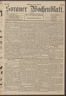Sorauer Wochenblatt, Nr. 218. (19. September 1894)