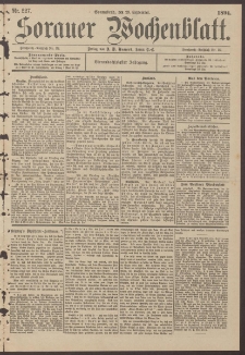 Sorauer Wochenblatt, Nr. 227. (29. September 1894)