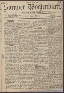 Sorauer Wochenblatt, Nr. 97. (15. Juni 1892)