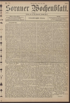Sorauer Wochenblatt, Nr. 70. (16. Juni 1887)
