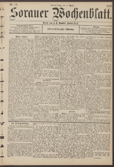 Sorauer Wochenblatt, Nr. 91. (4. August 1887)