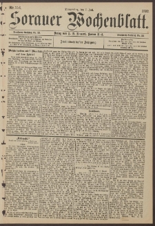 Sorauer Wochenblatt, Nr. 116. (7. Juli 1892)