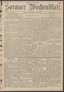 Sorauer Wochenblatt, Nr. 259. (6. November 1894)