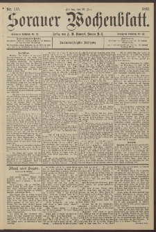 Sorauer Wochenblatt, Nr. 135. (29. Juli 1892)