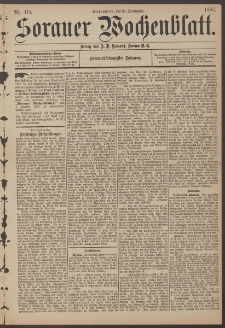 Sorauer Wochenblatt, Nr. 113. (24. September 1887)