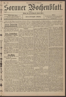 Sorauer Wochenblatt, Nr. 115. (29. September 1887)