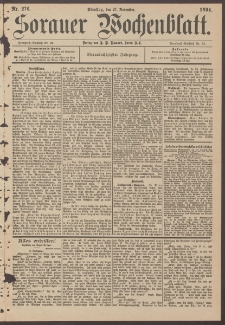 Sorauer Wochenblatt, Nr. 276. (27. November 1894)