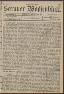 Sorauer Wochenblatt, Nr. 149. (14. August 1892)