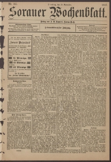Sorauer Wochenblatt, Nr. 141. (29. November 1887)