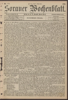 Sorauer Wochenblatt, Nr. 171. (9. September 1892)