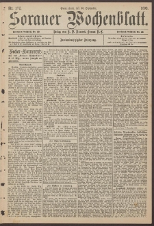 Sorauer Wochenblatt, Nr. 172. (10. September 1892)