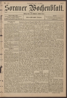 Sorauer Wochenblatt, Nr. 145. (8. December 1887)