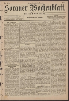 Sorauer Wochenblatt, Nr. 148. (15. December 1887)