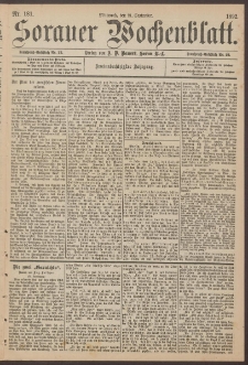Sorauer Wochenblatt, Nr. 181. (21. September 1892)