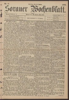 Sorauer Wochenblatt, Nr. 15. (18. Januar 1895)