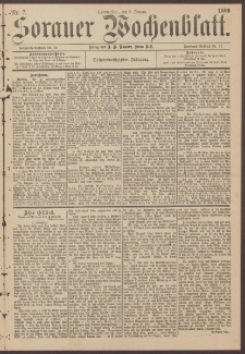 Sorauer Wochenblatt, Nr. 7. (9. Januar 1896)