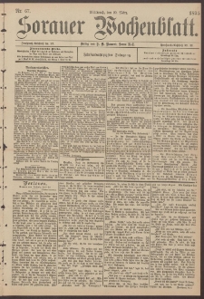 Sorauer Wochenblatt, Nr. 67. (20. M&auml;rz 1895)