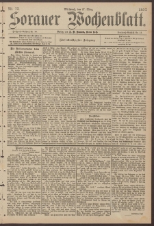 Sorauer Wochenblatt, Nr. 73. (27. März 1895)
