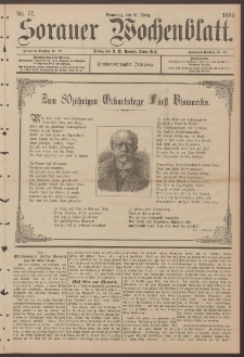 Sorauer Wochenblatt, Nr. 77. (31. März 1895)