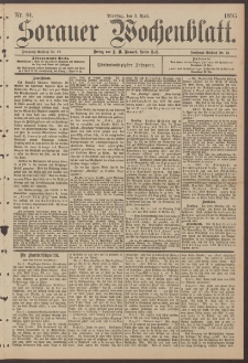 Sorauer Wochenblatt, Nr. 84. (9 April 1895)