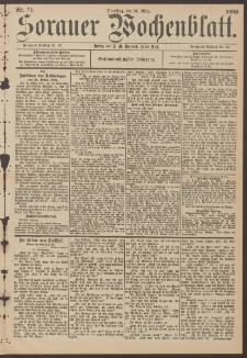 Sorauer Wochenblatt, Nr. 71. (24. M&auml;rz 1896)