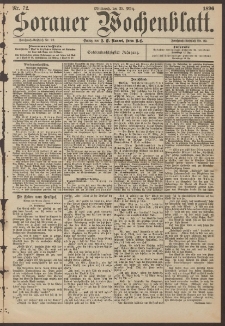 Sorauer Wochenblatt, Nr. 72. (25. März 1896)