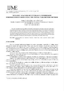 Dynamic analysis of centrally compressed inhomogeneous rods using the initial parameters method